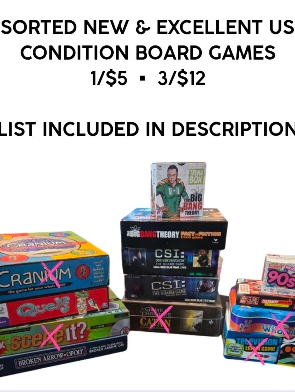 🫟3/$12🫟 ASSORTED NWT/NWOT/GREAT USED BOARD GAMES ▪︎ LIST IN DESCRIPTION